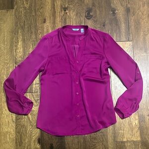 Izod Elegant Magenta Women's Blouse Size Small